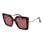Max Mara Quadrat Sonnenbrille MM0051 5283W in Lila – 45° Seitenansicht