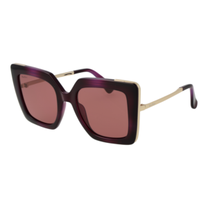 Max Mara Quadrat Sonnenbrille MM0051 5283W in Lila – 45° Seitenansicht