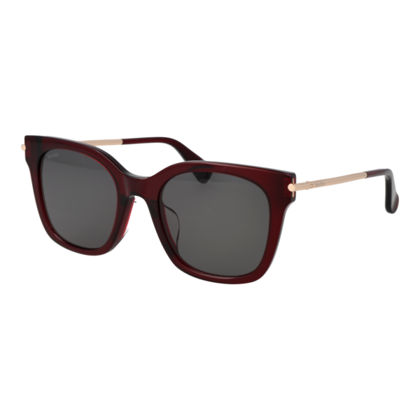 Max Mara Schmetterling Sonnenbrille MM0115-K 5369A in Burgunder – 45° Seitenansicht