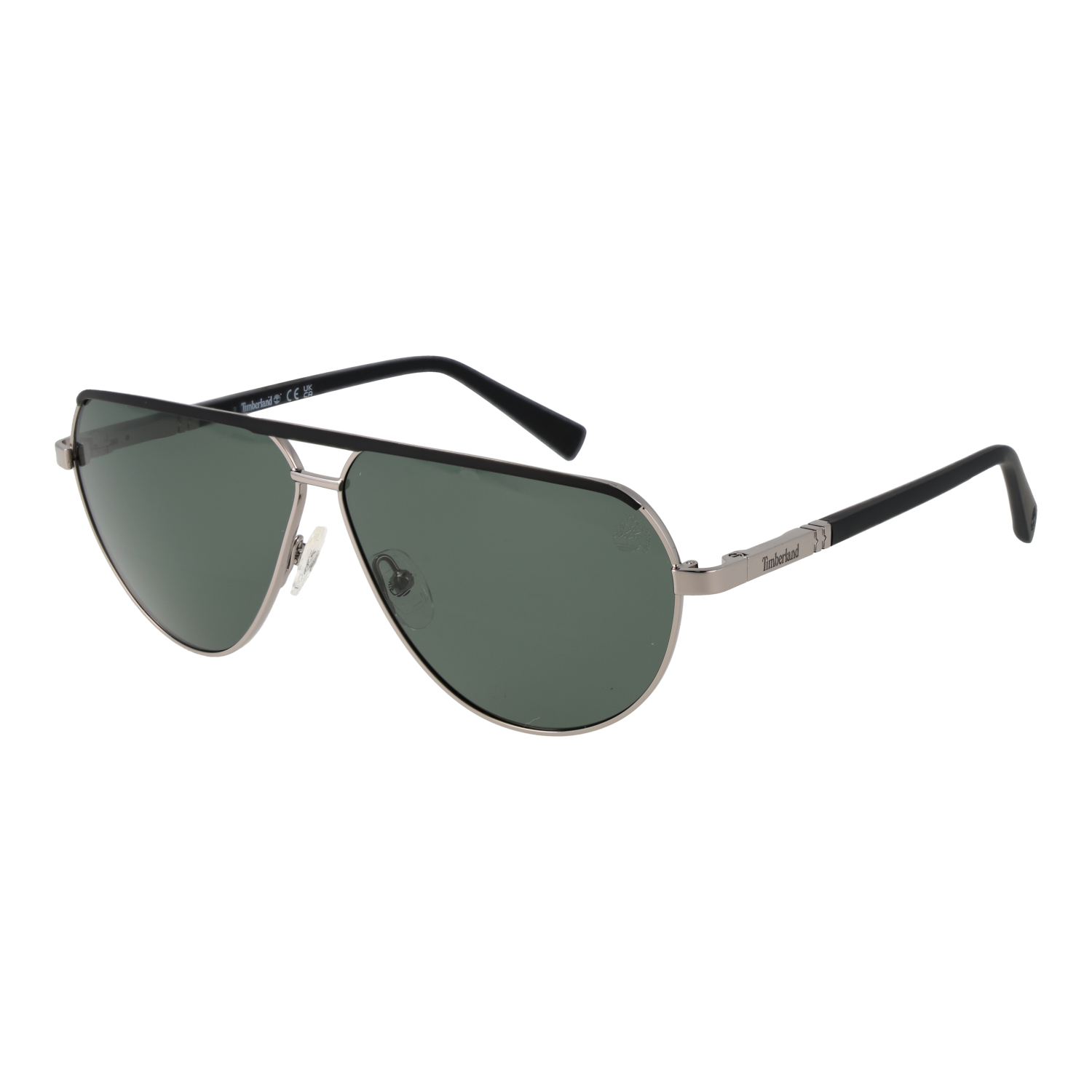 Timberland Pilotenbrille Sonnenbrille TB00028 6108R in Silber – 45° Seitenansicht