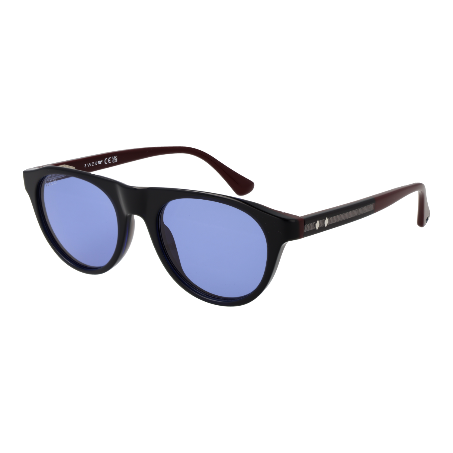 Web Panto Sonnenbrille WE0377 5192V in Blau – 45° Seitenansicht
