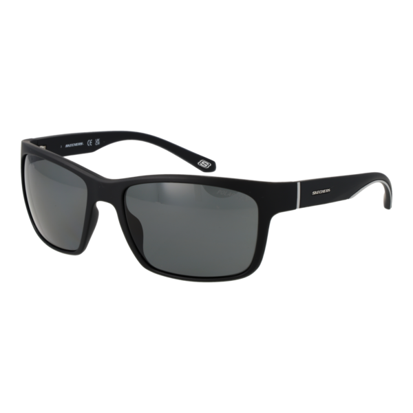 Skechers Quadrat Sonnenbrille SE6117 5802D in Schwarz – 45° Seitenansicht