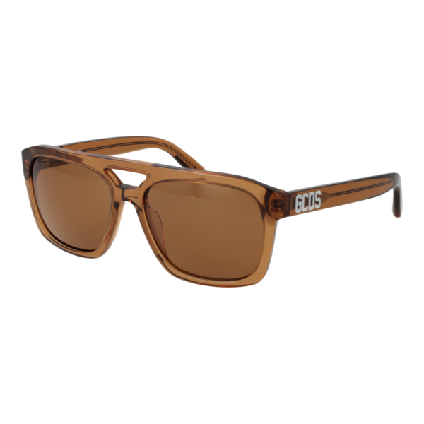 GCDS Quadrat Sonnenbrille GD0058 5645E in Braun – 45° Seitenansicht