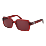 GCDS Quadrat Sonnenbrille GD0059 5466S in Rot – 45° Seitenansicht