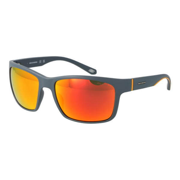 Skechers Rechteck Sonnenbrille SE6117 5820H in Grau – 45° Seitenansicht