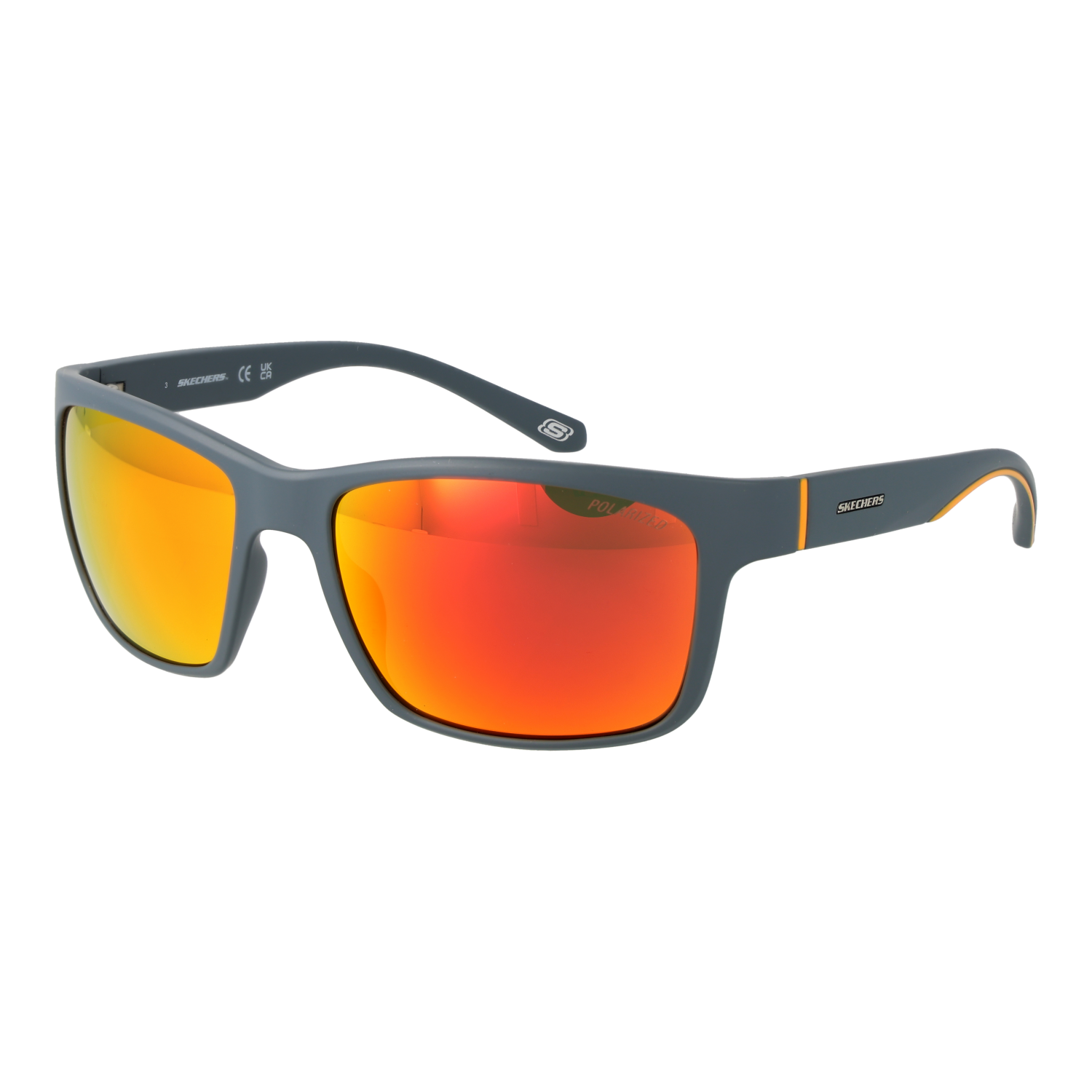 Skechers Rechteck Sonnenbrille SE6117 5820H in Grau – 45° Seitenansicht