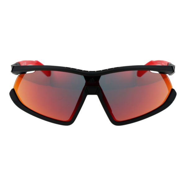 Adidas Sport Sonnenbrille SP0055-F 0002U – Frontansicht mit Kunststoff Rahmen und Rot Gläsern