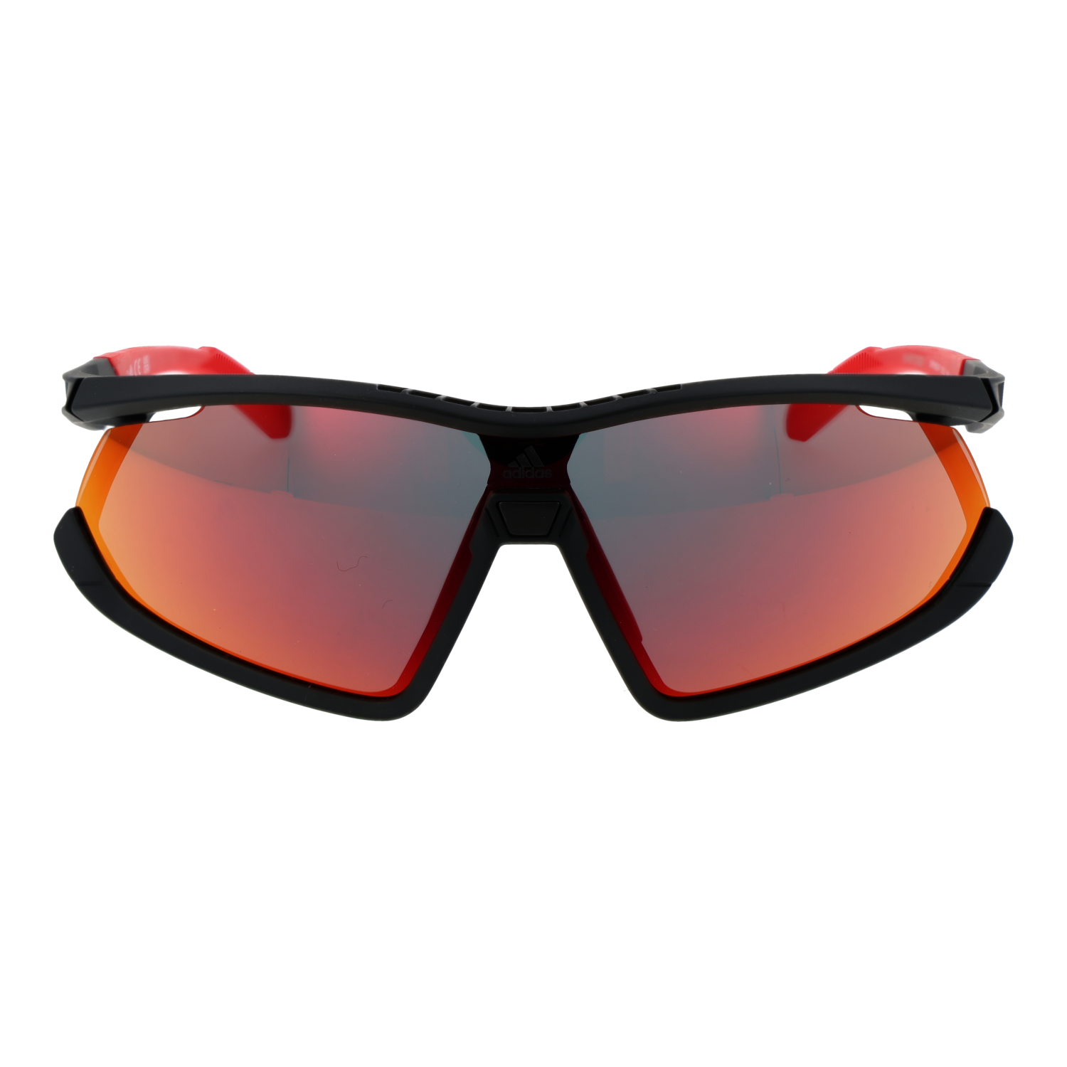 Adidas Sport Sonnenbrille SP0055-F 0002U – Frontansicht mit Kunststoff Rahmen und Rot Gläsern
