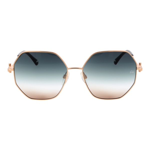 Ana Hickmann Sonnenbrille AH3264 5904A – Frontansicht mit Metall Rahmen und Grün Gläsern