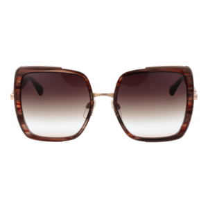 Ana Hickmann Sonnenbrille AH3272 57E01 – Frontansicht mit Metall Rahmen und Braun Gläsern