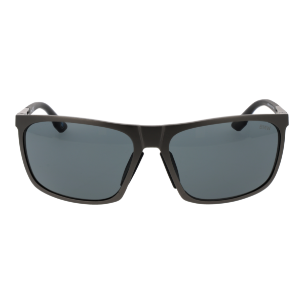 BMW Sonnenbrille BW0058-H 6309A – Frontansicht mit Aluminium Rahmen und Grau Gläsern