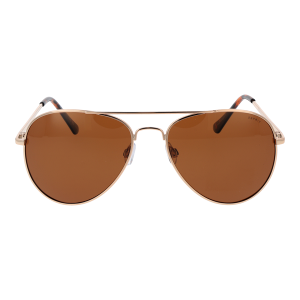 Esprit Sonnenbrille ET39219P 58535 – Frontansicht mit Metall Rahmen und Braun Gläsern