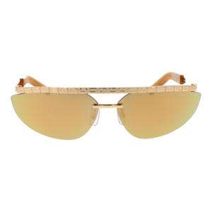 GCDS Sonnenbrille GD0051 7130G – Frontansicht mit Metall Rahmen und Gold Gläsern