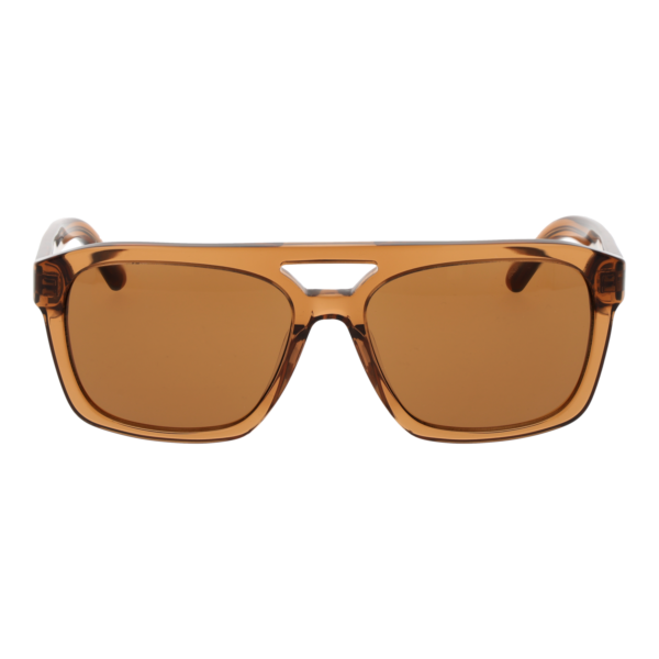 GCDS Sonnenbrille GD0058 5645E – Frontansicht mit Kunststoff Rahmen und Braun Gläsern