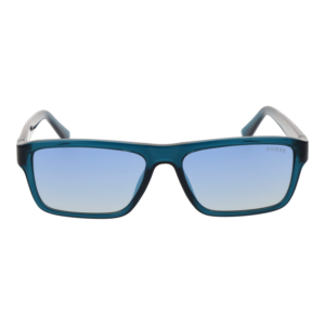 Guess Sonnenbrille GU00085 5590X – Frontansicht mit Kunststoff Rahmen und Blau Gläsern