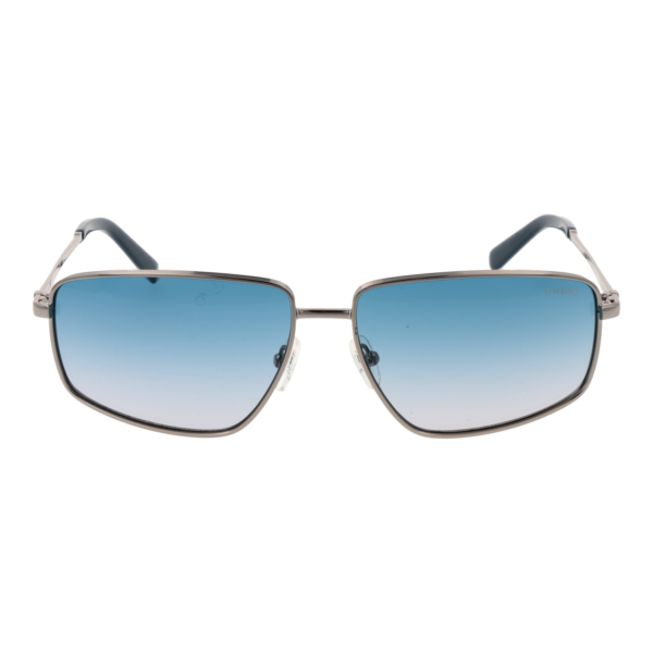 Guess Sonnenbrille GU00088 6208W – Frontansicht mit Metall Rahmen und Blau Gläsern