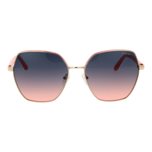 Guess Sonnenbrille GU00108 6074B – Frontansicht mit Metall Rahmen und Rosa Gläsern