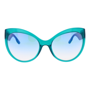Guess Sonnenbrille GU00130 6187X – Frontansicht mit Edelstahl Rahmen und Blau Gläsern