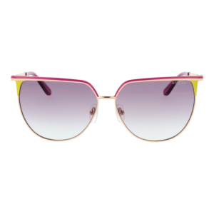 Guess Sonnenbrille GU00132 5883Z – Frontansicht mit Metall Rahmen und Lila Gläsern