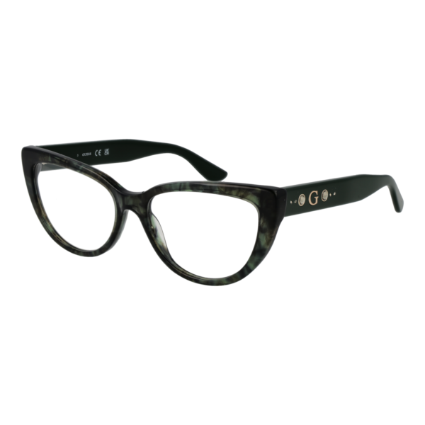 Guess Brille GU50175 54098 – 45° Seitenansicht Guess )} Brille GU50175 54098 in Grün