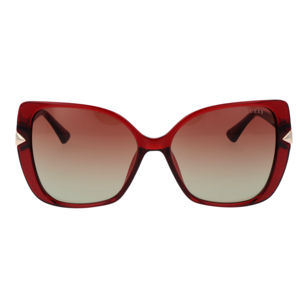 Guess Sonnenbrille GU7820 5669F – Frontansicht mit Kunststoff Rahmen und Braun Gläsern