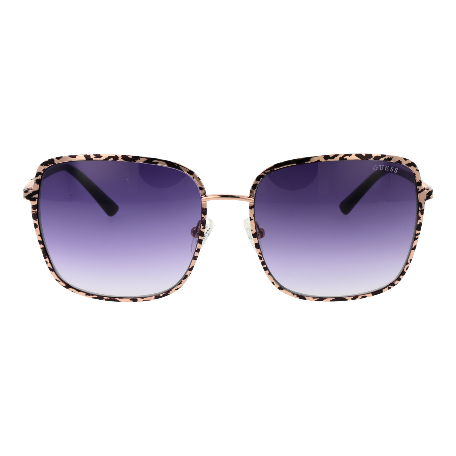 Guess Sonnenbrille GU7846 6128B – Frontansicht mit Metall Rahmen und Lila Gläsern