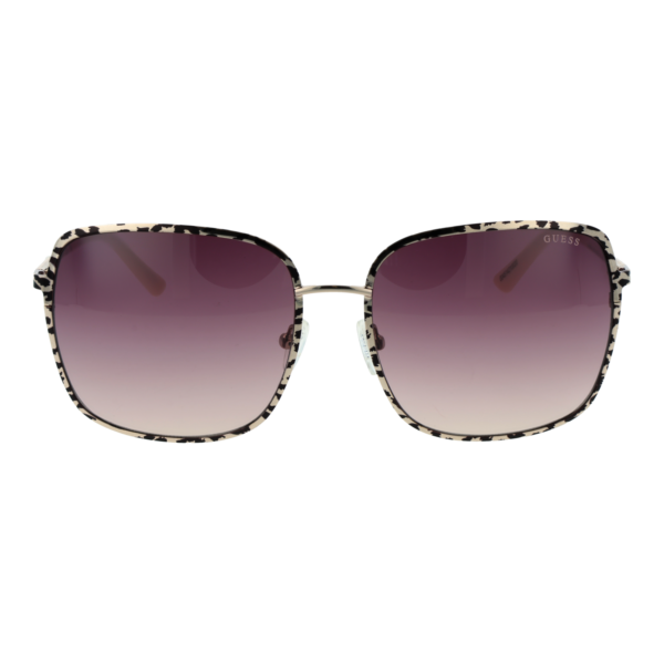 Guess Sonnenbrille GU7846 6133F – Frontansicht mit Metall Rahmen und Lila Gläsern
