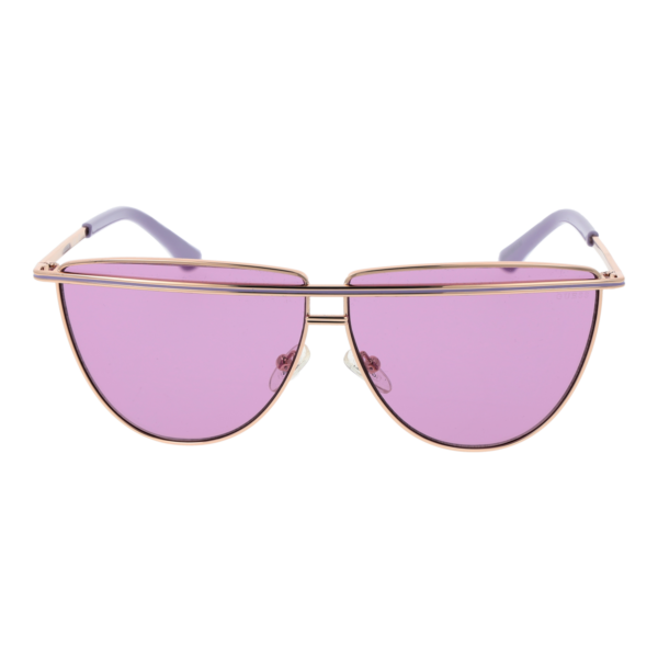 Guess Sonnenbrille GU7852 6332Y – Frontansicht mit Metall Rahmen und Lila Gläsern
