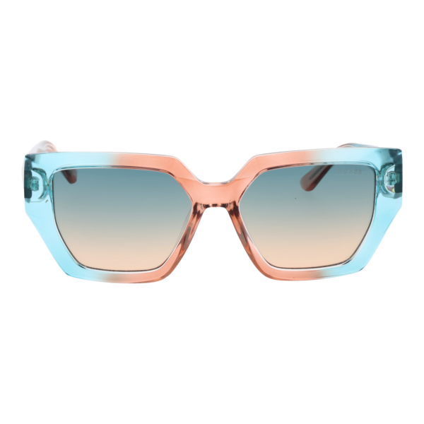 Guess Sonnenbrille GU7896 5389P – Frontansicht mit Kunststoff Rahmen und Türkis Gläsern