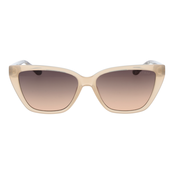 Guess Sonnenbrille GU7919 5857F – Frontansicht mit Kunststoff Rahmen und Braun Gläsern