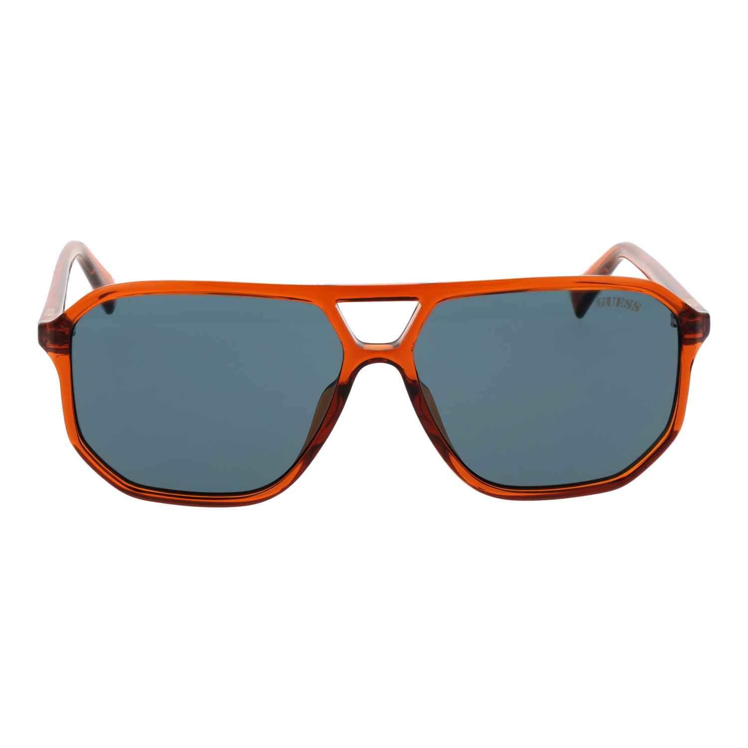 Guess Sonnenbrille GU8276 5844V – Frontansicht mit Kunststoff Rahmen und Blau Gläsern