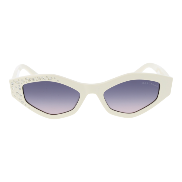 Marciano by Guess Sonnenbrille GM00017 5321B – Frontansicht mit Kunststoff Rahmen und Lila Gläsern