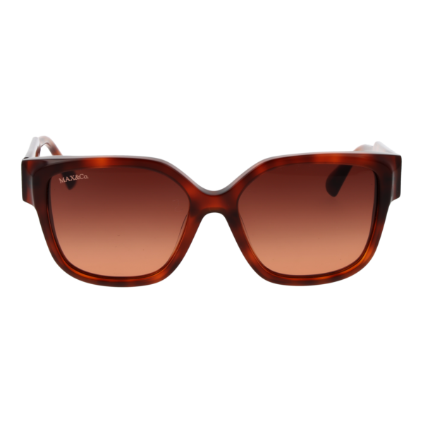 Max & Co Sonnenbrille MO0075 5552F – Frontansicht mit Kunststoff Rahmen und Braun Gläsern