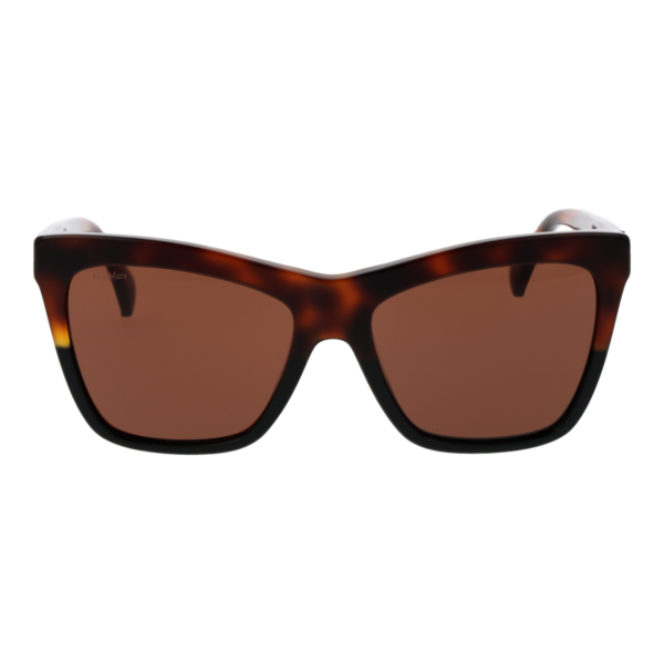 Max Mara Sonnenbrille MM0008 5556E – Frontansicht mit Azetat Rahmen und Braun Gläsern