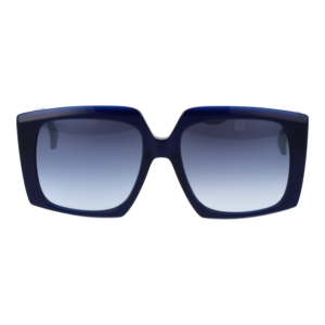 Max Mara Sonnenbrille MM0024 5690W – Frontansicht mit Kunststoff Rahmen und Blau Gläsern