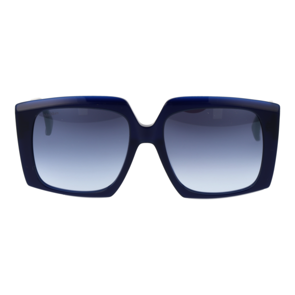Max Mara Sonnenbrille MM0024 5690W – Frontansicht mit Kunststoff Rahmen und Blau Gläsern