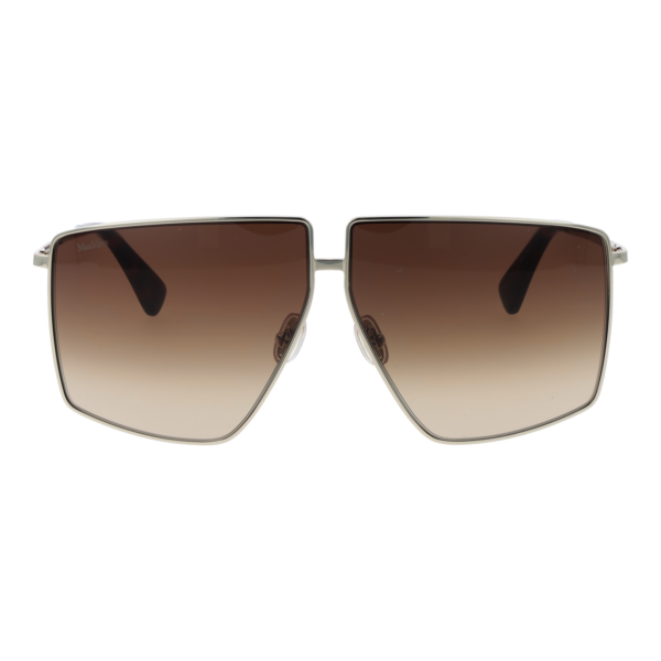 Max Mara Sonnenbrille MM0026 6432F – Frontansicht mit Metall Rahmen und Braun Gläsern