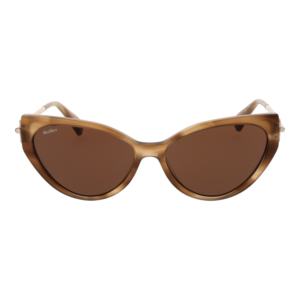 Max Mara Sonnenbrille MM0028 5756E – Frontansicht mit Azetat Rahmen und Braun Gläsern