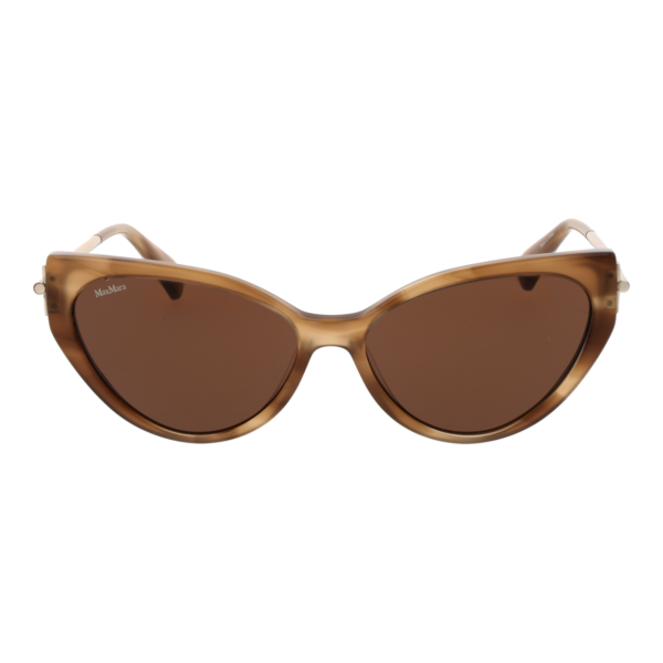 Max Mara Sonnenbrille MM0028 5756E – Frontansicht mit Azetat Rahmen und Braun Gläsern