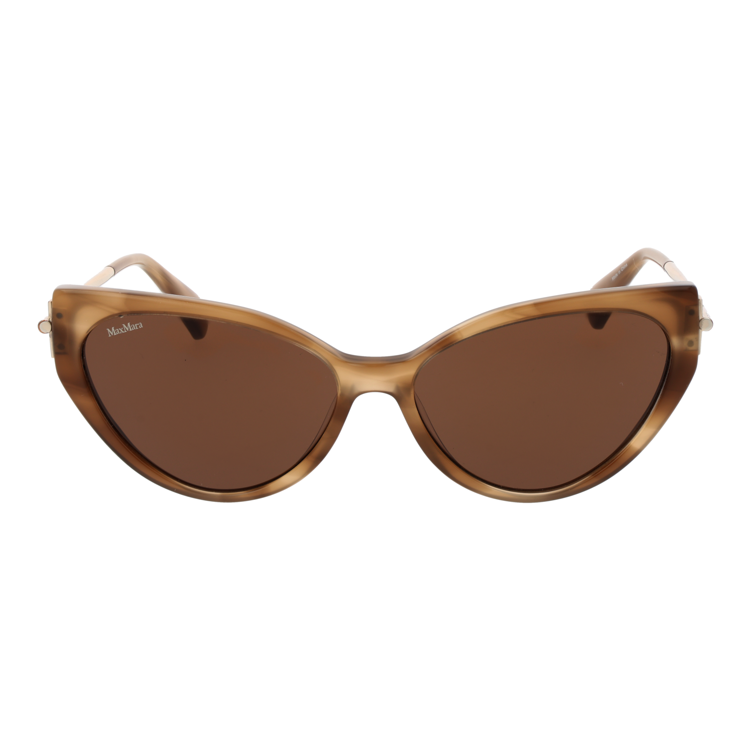 Max Mara Sonnenbrille MM0028 5756E – Frontansicht mit Azetat Rahmen und Braun Gläsern