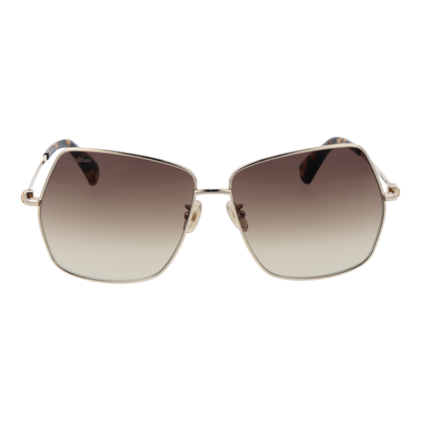 Max Mara Sonnenbrille MM0035-H 6132F – Frontansicht mit Metall Rahmen und Braun Gläsern