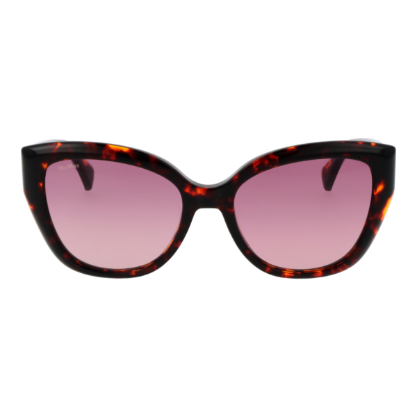 Max Mara Sonnenbrille MM0040 5454T – Frontansicht mit Azetat Rahmen und Rosa Gläsern