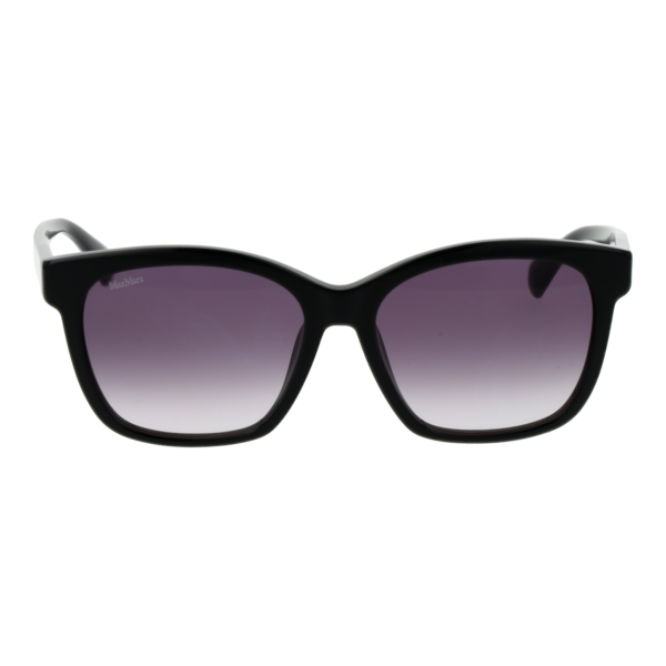 Max Mara Sonnenbrille MM0042 5601B – Frontansicht mit Azetat Rahmen und Grau Gläsern