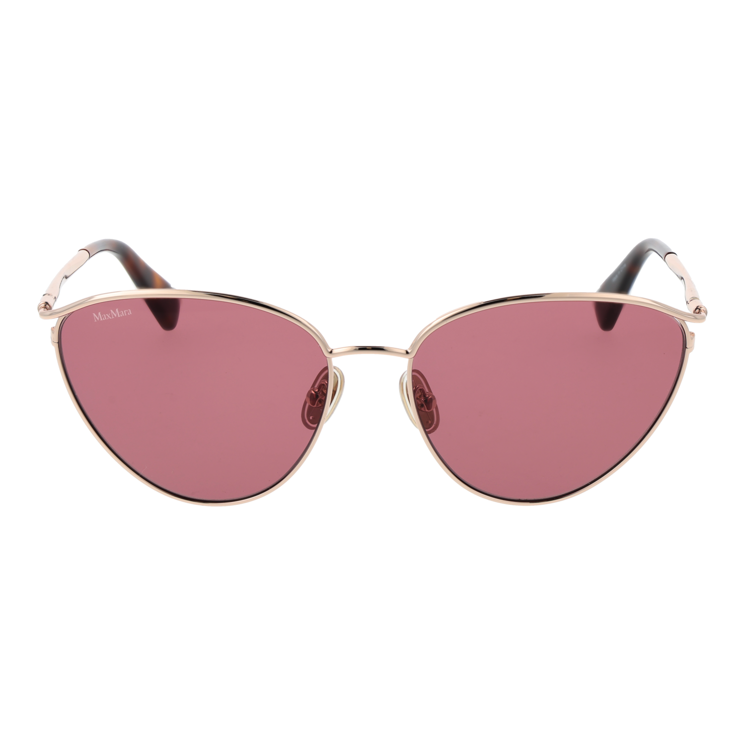 Max Mara Sonnenbrille MM0044 5652S – Frontansicht mit Metall Rahmen und Pink Gläsern