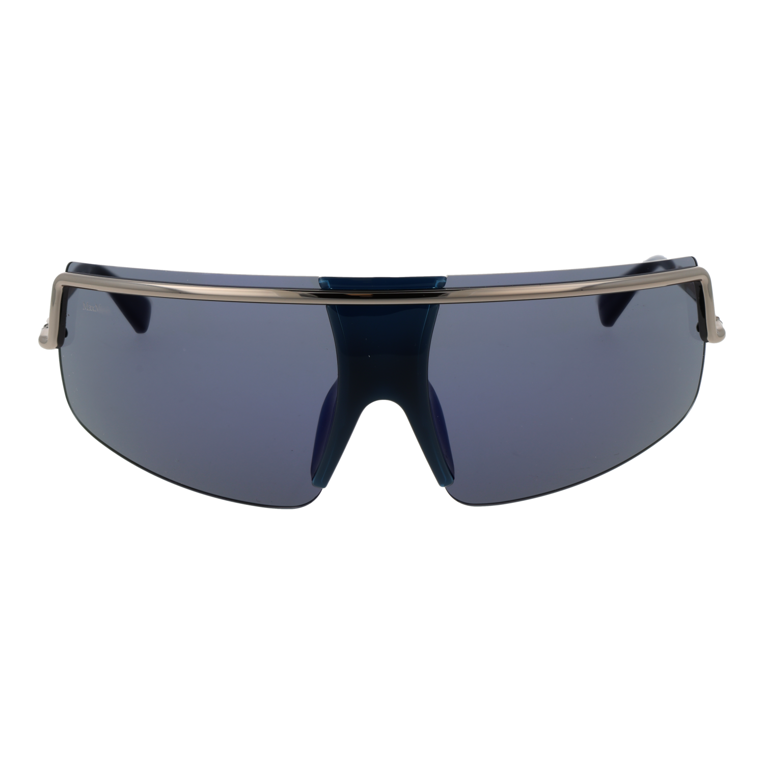 Max Mara Sonnenbrille MM0050-F 7190X – Frontansicht mit Metall Rahmen und Blau Gläsern