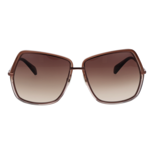 Max Mara Sonnenbrille MM0054 6148F – Frontansicht mit Metall Rahmen und Braun Gläsern