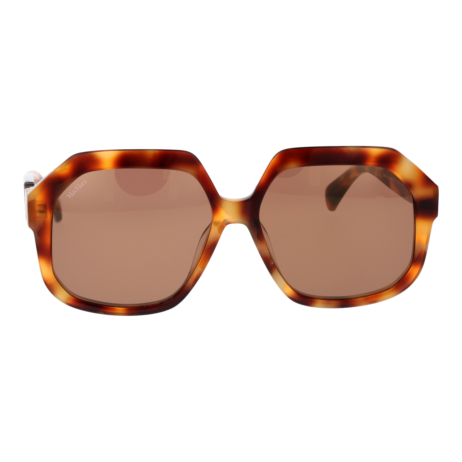 Max Mara Sonnenbrille MM0056 5753E – Frontansicht mit Azetat Rahmen und Braun Gläsern