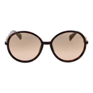 Max Mara Sonnenbrille MM0065 5852G – Frontansicht mit Edelstahl Rahmen und Rosa Gläsern