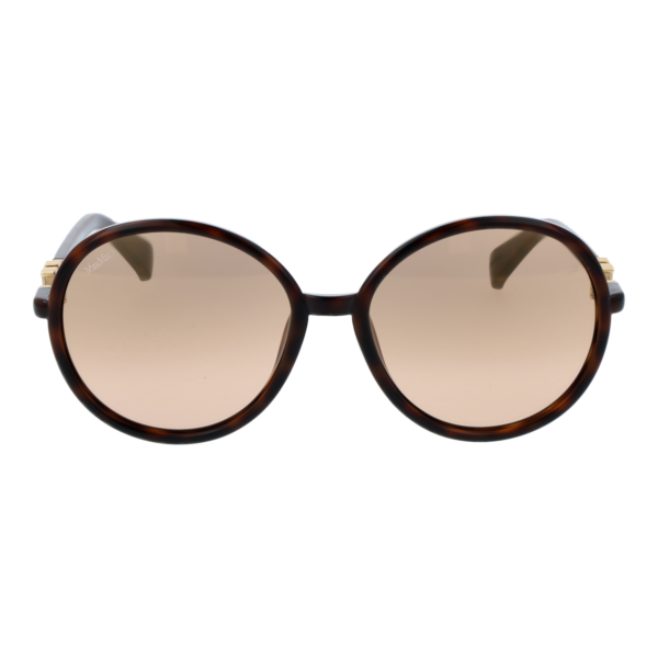 Max Mara Sonnenbrille MM0065 5852G – Frontansicht mit Edelstahl Rahmen und Rosa Gläsern