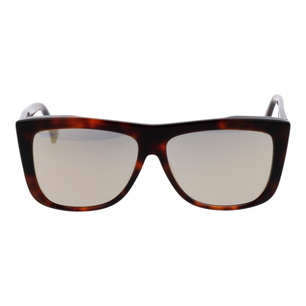 Max Mara Sonnenbrille MM0066 5752L – Frontansicht mit Azetat Rahmen und Gold Gläsern